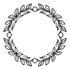 Wreath of Leaves: A simple, elegant illustration showcases a wreath of leaves, a timeless symbol of nature's beauty, artfully arranged in a perfect circle.