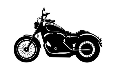 Obraz premium Black and white motorbike silhouette vector, biker vehicle silhouette vector eps.