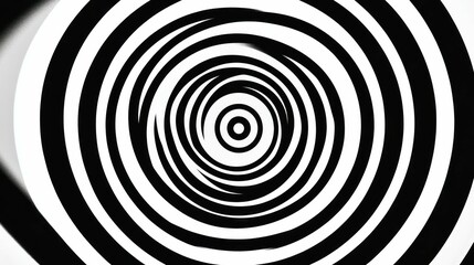 Obraz premium Abstract black and white concentric circles creating an optical illusion.