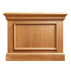 Wooden toe kick panel for cabinet base. Isolated white background. Png format