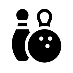 Icon of a bowling ball and pins representing the sport