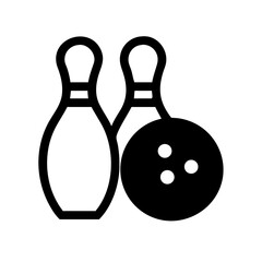 Icon of a bowling ball and pins representing the sport