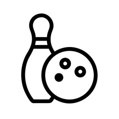 Icon of a bowling ball and pins representing the sport