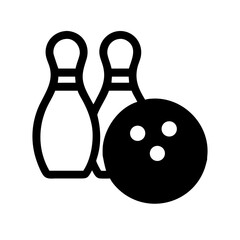 Icon of a bowling ball and pins representing the sport