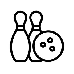 Icon of a bowling ball and pins representing the sport