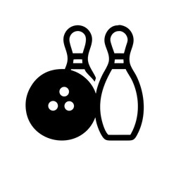 Icon of a bowling ball and pins representing the sport