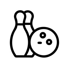 Icon of a bowling ball and pins representing the sport