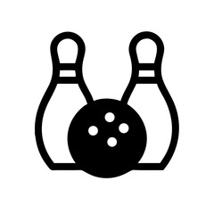 Icon of a bowling ball and pins representing the sport