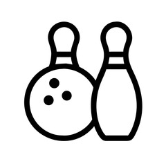Icon of a bowling ball and pins representing the sport