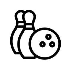 Icon of a bowling ball and pins representing the sport