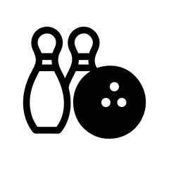Icon of a bowling ball and pins representing the sport