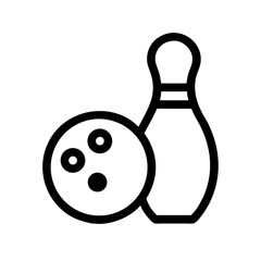 Icon of a bowling ball and pins representing the sport
