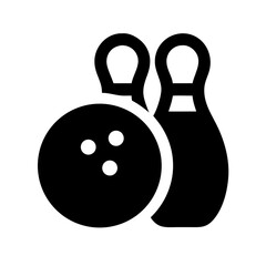 Icon of a bowling ball and pins representing the sport