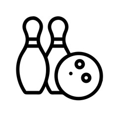 Icon of a bowling ball and pins representing the sport