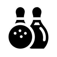 Icon of a bowling ball and pins representing the sport