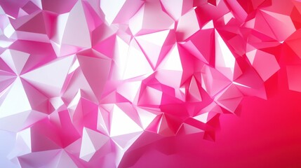 Obraz premium Abstract polygonal illustration in shades of pink and white with gradients.