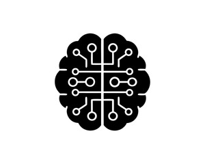 creative details AI brain circuit icon Vector Illustration
