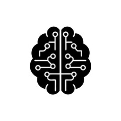 creative details AI brain circuit icon Vector Illustration 