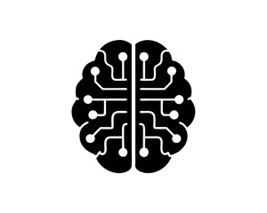 creative details AI brain circuit icon Vector Illustration 
