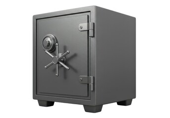 Fototapeta premium 3d steel safe box for security and valuables isolated on white background