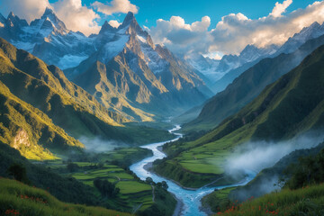 Fototapeta premium mountain landscape in the himalayas