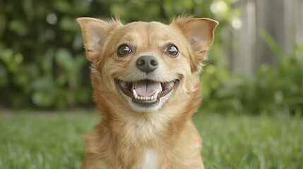 Joyful small dog portrait happy pet canine animal photography