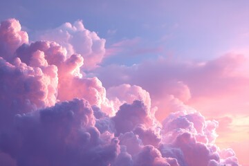 Dramatic Sky with Pink Clouds at Sunset for Background or Wallpaper