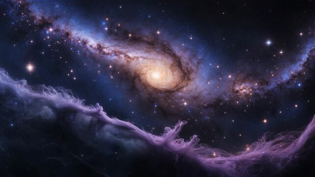 Close-up of the galaxy showcasing stars and space dust in the universe