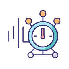 Smart alarm clock with signal notification icon concept