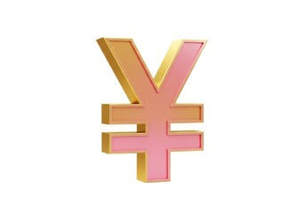 Obraz premium 3d yen currency symbol 3d render isolated on white background