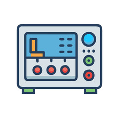 Cartoon Oscilloscope: Electrical Measurement Equipment for Analysis and Testing