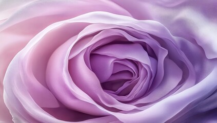 Close-up of a delicate, ombre purple silk rose.