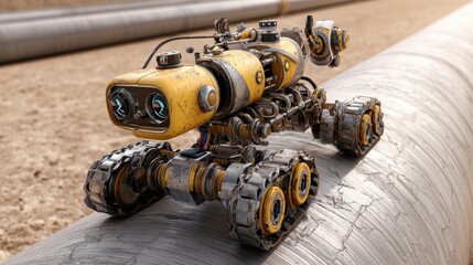 Robotic Pipeline Inspector: Autonomous crawler assesses pipeline integrity with advanced sensors and mobility for efficient maintenance.
