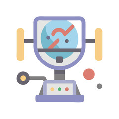 Retro Futuristic Machine Icon with Screen and Knobs