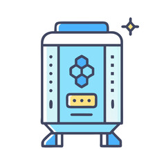 Quantum computer or sci-fi device simple illustration