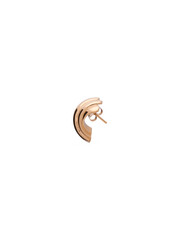Elegant gold hoop earring fashionable minimalist jewelry studio shot on white . Cut out Isolated on White Background