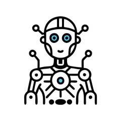 Minimalist Turquoise Emoji Face on Black Background Illustration