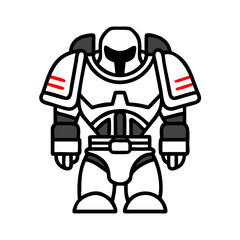 Stealth Silhouette: Minimalist Robotic Character Design on Black