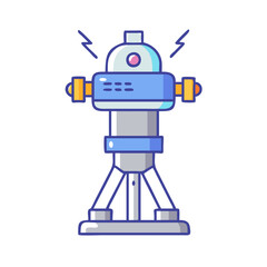 Cartoon Radio Transmitter Tower Broadcasting Signal Illustration Icon