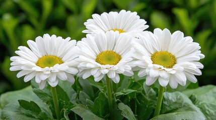 Fototapeta premium White daisies closeup pure vibrant floral nature photography