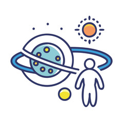 Exploring the Universe and Outer Space Illustration