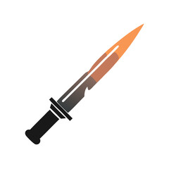 Decorative Dagger Illustration with Gradient Blade and Dark Handle