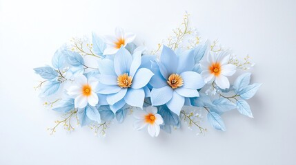 Obraz premium Pastel blue and white daffodil flower arrangement elegant spring floral design
