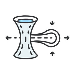 Liquid flow analysis of container showing expansion outward
