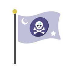 Cute Jolly Roger Flag with Star and Crescent Moon