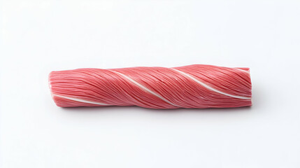 Fototapeta premium Pink Spiral Candy Roll On White Background