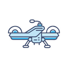 Futuristic Hoverbike Illustration on a Black Background