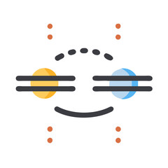 Abstract Happy Face Sunglasses Icon with Black Background
