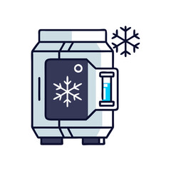 Cryo Freezer Illustration, Cold Storage, Temperature Control, Vaccine Preservation