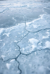 Obraz premium patch of ice that is melting on the water